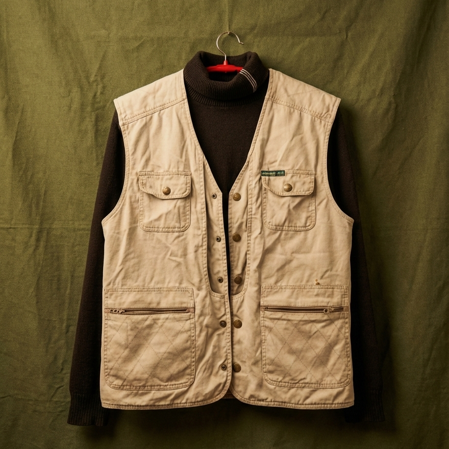 6 pocket cargo half sleeve jacket With High Nack