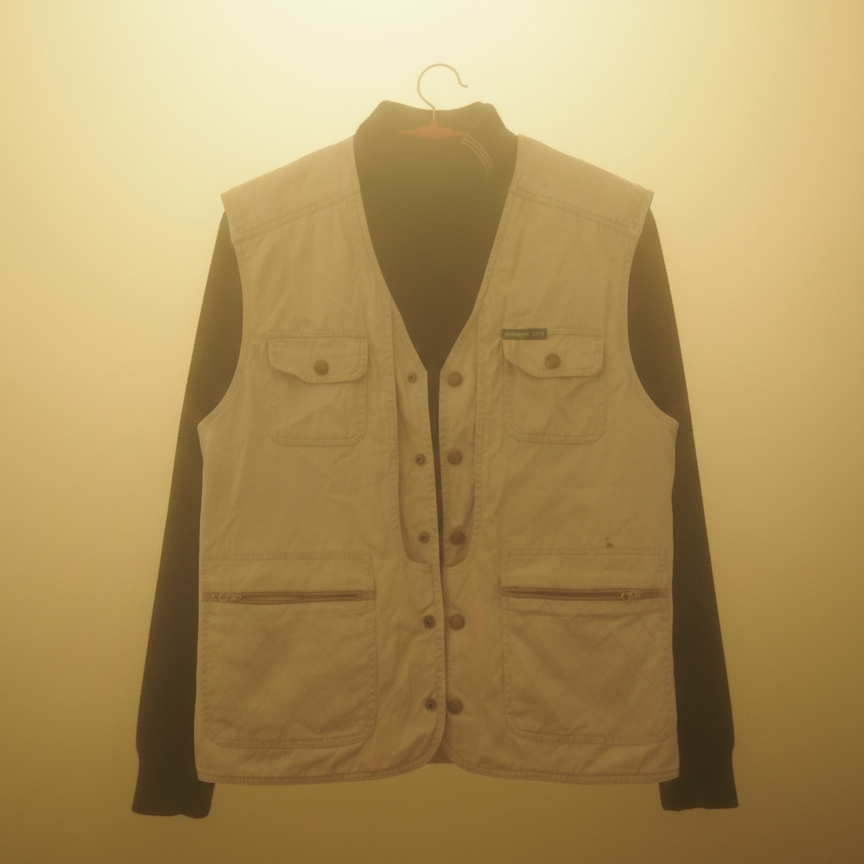 6 pocket cargo half sleeve jacket With High Nack