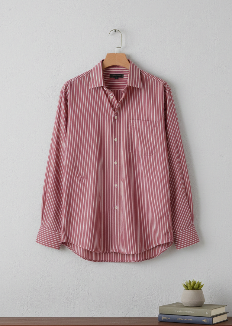 Lining Plain Red Shirt Old Money